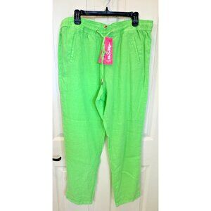 Lily Pulitzer Taron Linen Pants Lime Zest XL NWT
